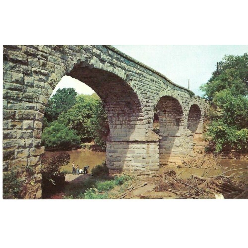Postcard Old Stone Bridge Spanning the Elk River Fayetteville Tennessee USA